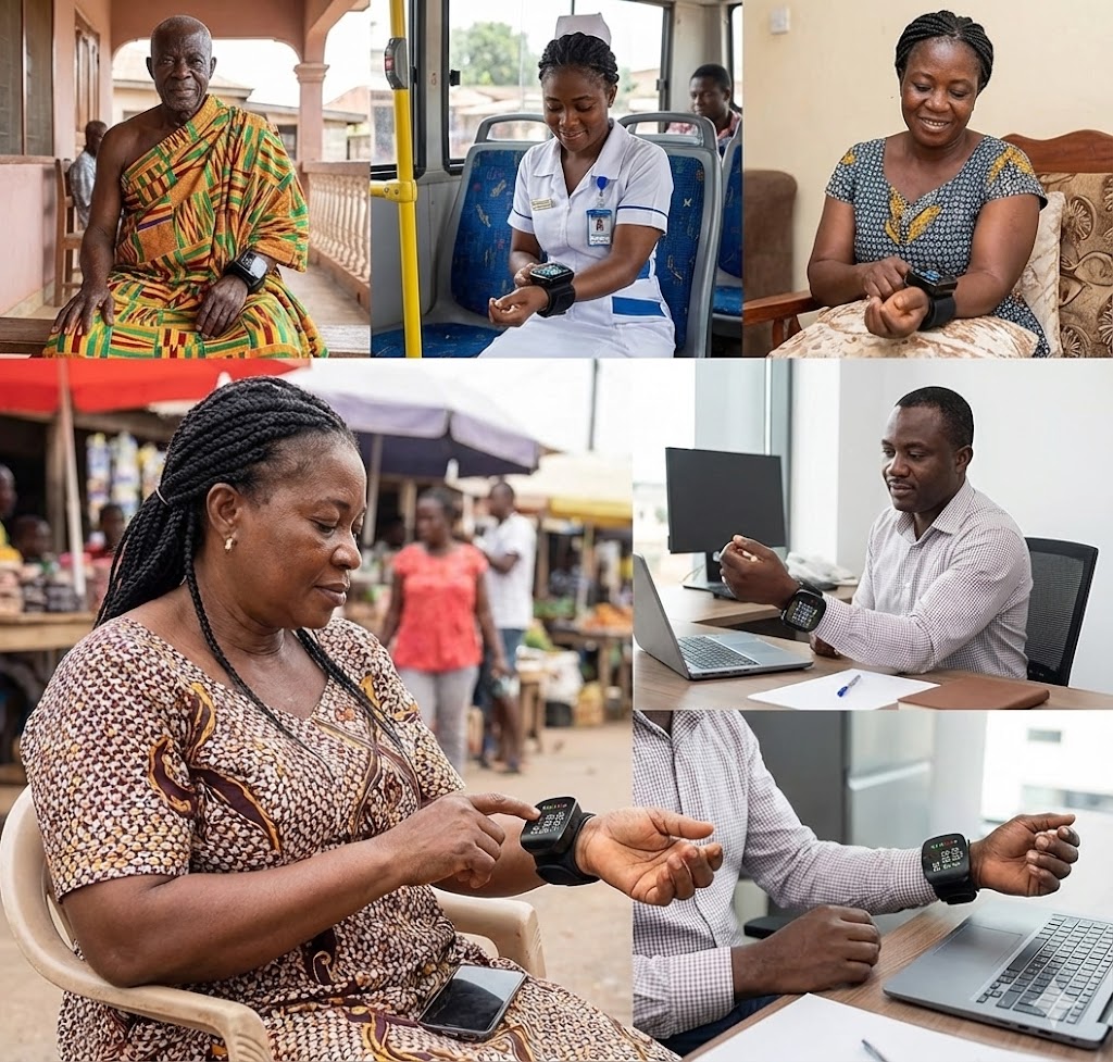 Diverse Ghanaians who need blood pressure monitoring