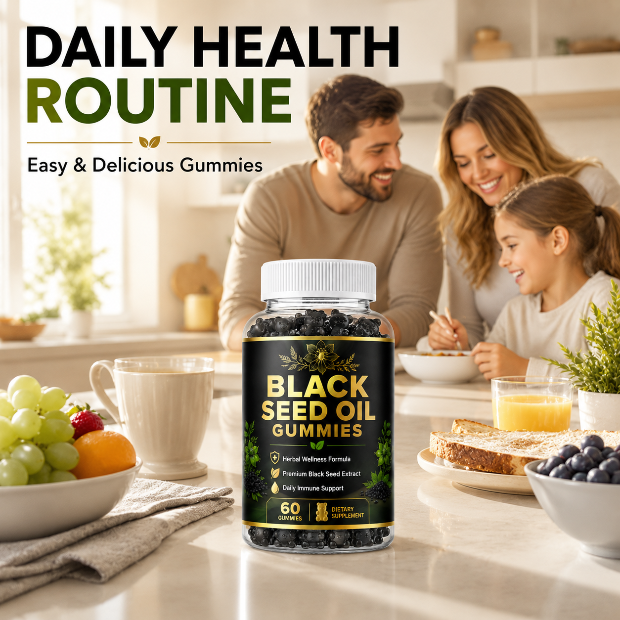 Black Seed Oil Gummies benefits and supplement facts label